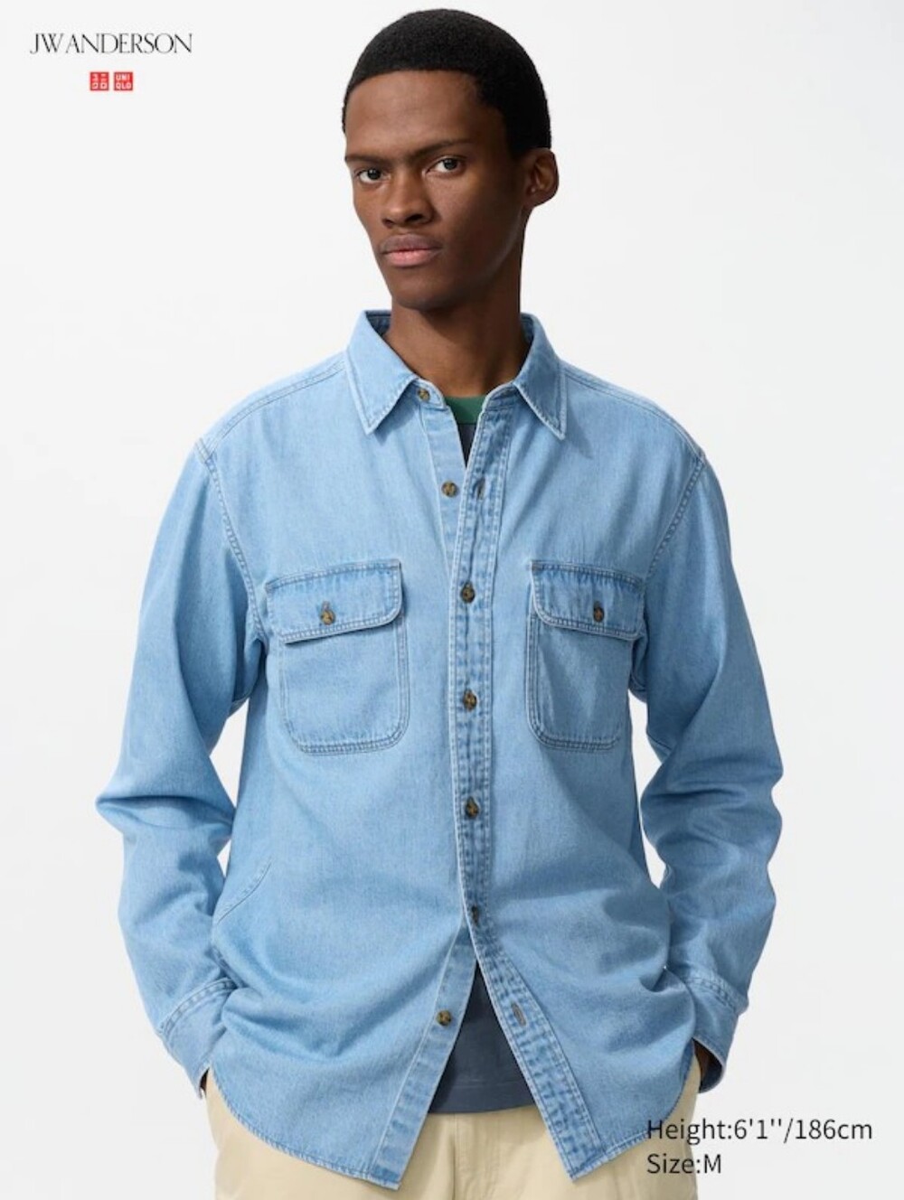 JW Anderson x Uniqlo Classic Cotton Denim Patch Pocket Button Up Chore Shirt S